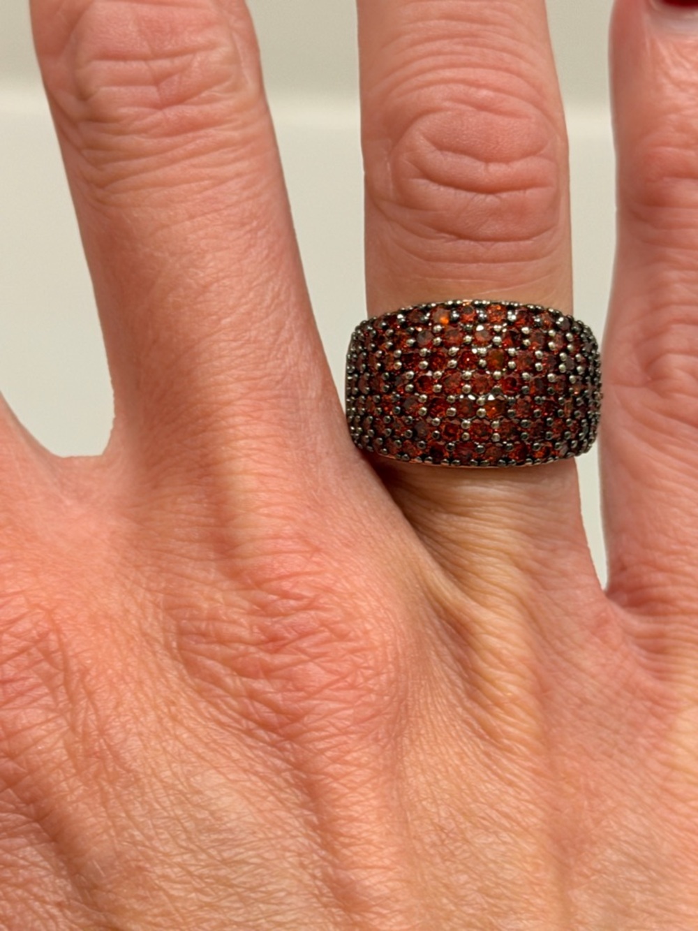 Pavé Red Crystal Dome Ring- Bomb Party NWOT ! Size 5-5.5